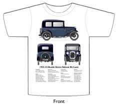 Austin Seven Saloon De Luxe 1933-34 T-shirt Front